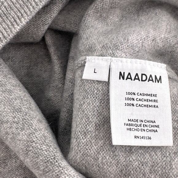 Naadam Signature Cashmere Color Blocked Quarter Zip Sweatshirt Size L - Picture 10 of 14